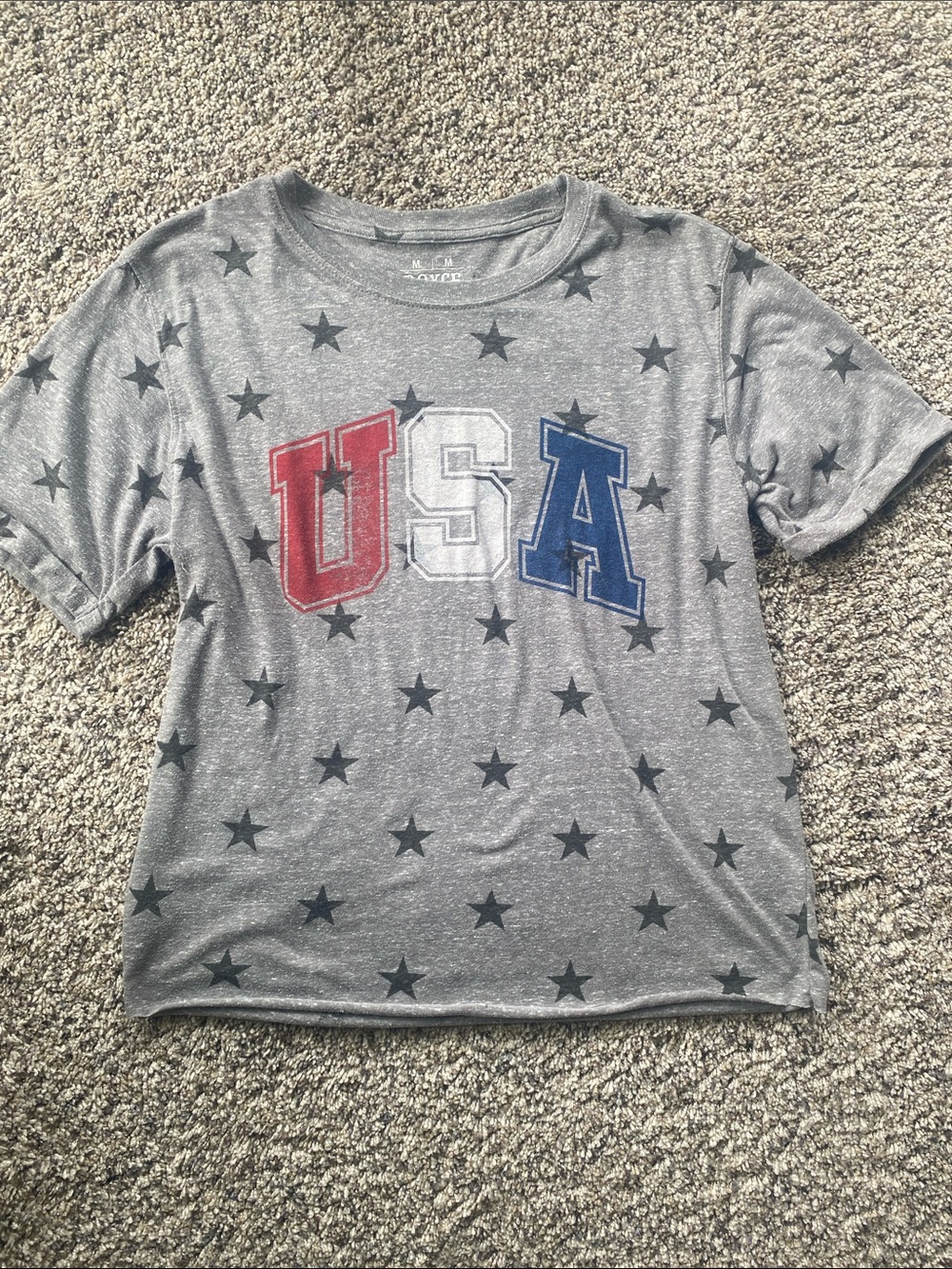 Royce USA Star Print Gray Tee - Red/White/Blue Size M🇺🇸
